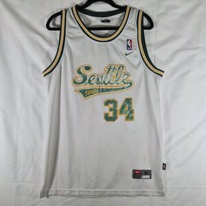 Vintage Ray Allen Seattle Sonics Jersey Nike Team Mens M White NBA...